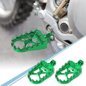 img 2 attached to Motoforti 1 Pair Motorcycle Wide Foot Pegs 360 Degree Rotating Universal Aluminum Alloy Footpeg Footrest Pegs Pedal Green For Harley Davidson Dyna Sportster