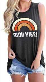 img 4 attached to Women'S Sleeveless Tank Tops: Casual Loose Graphic Summer T-Shirts With Comfy Fit, Perfect For Everyday Wear And Tunic Tops Style
