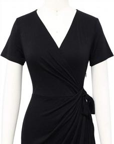 img 1 attached to Stylish And Versatile: Lyrur Women'S Faux Black Wrap Dress For Casual And Party Wear
