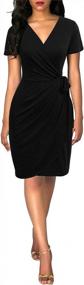 img 2 attached to Stylish And Versatile: Lyrur Women'S Faux Black Wrap Dress For Casual And Party Wear