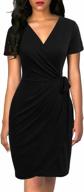 stylish and versatile: lyrur women's faux black wrap dress for casual and party wear логотип
