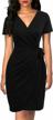 stylish and versatile: lyrur women's faux black wrap dress for casual and party wear logo