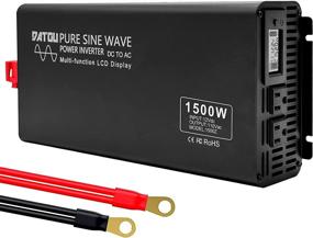 img 4 attached to DATOUBOSS 1500W Power Inverter 3000W Peak Pure Sine Wave Inverter 12V DC To 110V AC With Dual AC Outlets &Amp
