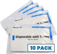 milcoast disposable bath and body towels 15” x 32” for traveling, hotels, gyms beach, camping, patient care (10 pack) logo