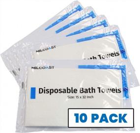 img 4 attached to Milcoast Disposable Bath And Body Towels 15” X 32” For Traveling, Hotels, Gyms Beach, Camping, Patient Care (10 Pack)