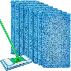 img 4 attached to 🧹 Reusable Microfiber Mop Pad Compatible with Swiffer Sweeper Mops - Durable Floor Cleaning Pad, Hand & Machine Washable (Pack of 8)
