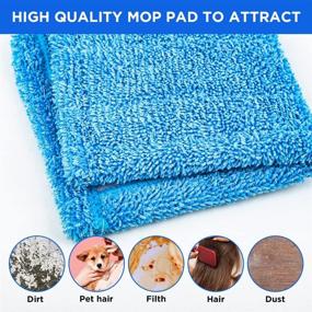img 3 attached to 🧹 Reusable Microfiber Mop Pad Compatible with Swiffer Sweeper Mops - Durable Floor Cleaning Pad, Hand & Machine Washable (Pack of 8)