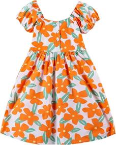 img 3 attached to Noomelfish Flower Floral Printed Dresses Girls' Clothing via Dresses