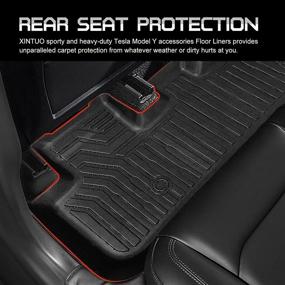 img 1 attached to 🚙 2022-2020 Tesla Model Y Floor Mats (6 Pack) - 3D Full Coverage Custom Fit Front, Rear, and Trunk Liners - All-Weather Protection and Cargo Liner