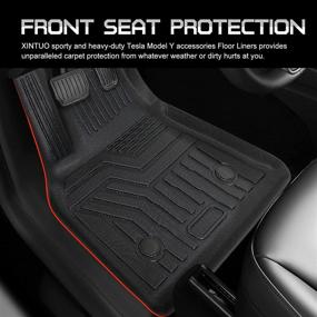 img 2 attached to 🚙 2022-2020 Tesla Model Y Floor Mats (6 Pack) - 3D Full Coverage Custom Fit Front, Rear, and Trunk Liners - All-Weather Protection and Cargo Liner