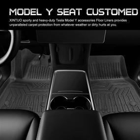 img 3 attached to 🚙 2022-2020 Tesla Model Y Floor Mats (6 Pack) - 3D Full Coverage Custom Fit Front, Rear, and Trunk Liners - All-Weather Protection and Cargo Liner