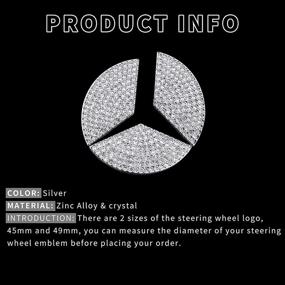 img 3 attached to 💎 Add Sparkle to Your Mercedes-Benz with KORUIPEI Steering Wheel Bling Crystal Emblem -A Stunning Diamond Car Accessory for a Glamorous Interior (49mm)