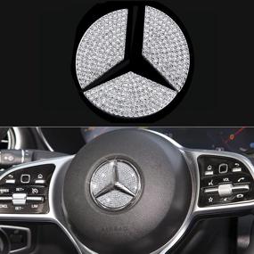 img 4 attached to 💎 Add Sparkle to Your Mercedes-Benz with KORUIPEI Steering Wheel Bling Crystal Emblem -A Stunning Diamond Car Accessory for a Glamorous Interior (49mm)