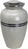 intaj elite cloud blue and silver cremation urn for human ashes - adult funeral urn handcrafted - affordable urn for ashes - large urn deal (white feather, adult urn - 200 cu/in) logo