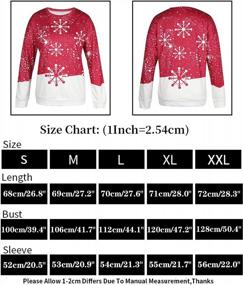 img 3 attached to Women'S Printed Merry Christmas Sweatshirt - Casual Crew Neck Pullover With Xmas Snowflake Design And Long Sleeves By EGELEXY