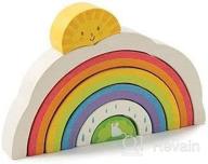 🌈 tender leaf toys rainbow tunnel: 7-piece wooden rainbow stacker for size and color recognition - educational cognitive game logo