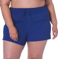 🩱 plus size solid front tie swim short bikini swimsuit bottom for women by 24th & ocean logo