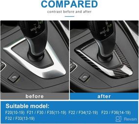 img 1 attached to 🔲 Enhance Your BMW Interior: AIRSPEED Carbon Fiber Car Gear Shift Knob Panel Frame Cover Trim Stickers – Perfect Accessories for F20 F21 F22 F23 F30 F34 F35 F32 F33 F36