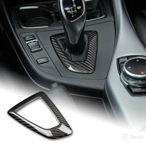 img 4 attached to 🔲 Enhance Your BMW Interior: AIRSPEED Carbon Fiber Car Gear Shift Knob Panel Frame Cover Trim Stickers – Perfect Accessories for F20 F21 F22 F23 F30 F34 F35 F32 F33 F36