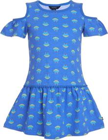 img 1 attached to Nautica Shoulder Fashion Stripe Floral Girls' Clothing : Dresses