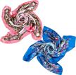 chic and versatile: get 2 large satin scarves for women in pink and blue for hair and sleep logo