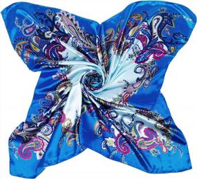 img 3 attached to Chic And Versatile: Get 2 Large Satin Scarves For Women In Pink And Blue For Hair And Sleep