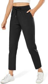 img 4 attached to G4Free женские брюки до щиколотки 7/8 длины дорожные брюки Drawstring Lounge повседневные брюки с карманами для работы
