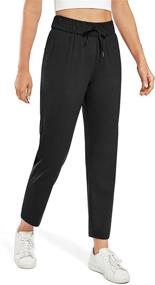 img 1 attached to G4Free женские брюки до щиколотки 7/8 длины дорожные брюки Drawstring Lounge повседневные брюки с карманами для работы