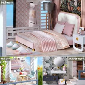 img 2 attached to TuKIIE DIY Miniature Dollhouse Kit With Furniture, 1:24 Scale Large Garden Villa Wooden Doll House Accessories Plus Dust Proof & Music Movement For Kids Teens Adults(West Creek House)
