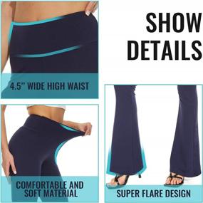 img 2 attached to Women'S YOLIX Black Flare Yoga Pants - Wide Leg Palazzo Leggings