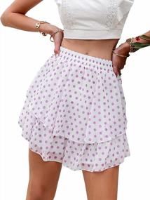 img 4 attached to Chic Boho Mini Skirts For Women: High Waisted Ruffle A-Line Design With Floral Prints By Miessial