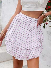 img 3 attached to Chic Boho Mini Skirts For Women: High Waisted Ruffle A-Line Design With Floral Prints By Miessial