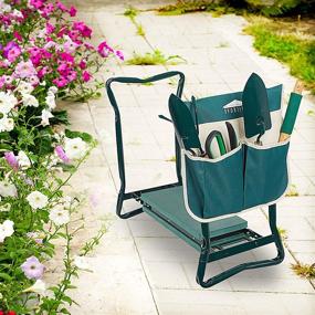 img 2 attached to Livebest Folding Garden Kneeler Seat Portable Bench Stool With Soft Kneeling Foam Pad And Tool Pouch For Gardening,Fishing