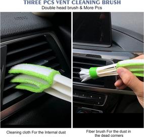img 1 attached to Narundren 11 Piece Auto Detailing Brush Set - Car Cleaning Kit for Wheels, 🧹 Interior, Exterior, Leather - Includes 5 Detail Brushes, 3 Wire Brushes, 3 Air Auto Conditioner Brushes