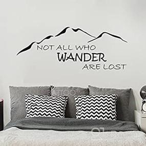 img 1 attached to BATTOO Not All Who Wander are Lost Wall Decal Mountain Vinyl Sticker - Family Kids Room Mural Motivation Love Home Travel Hobbit, Black