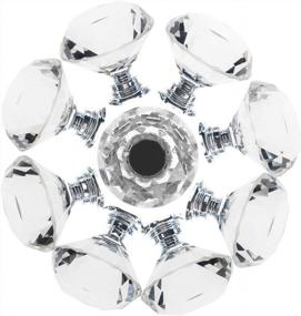 img 3 attached to Silver 30Mm Diamond Shaped Crystal Glass Cabinet Knobs Pull Handles - 6 Pack YourGift
