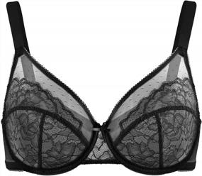 img 2 attached to Floral Lace Minimizer Underwire Bra For Women - Plus Size, Full Coverage, Unlined And Unpadded