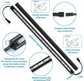 img 3 attached to Litever LED Safe Lighting Kit: Door Control Activated 6Pc 12In Light Bars - Linkable, Extendable Plug-In For Gun Safes, Closets & More | Daylight 5000K
