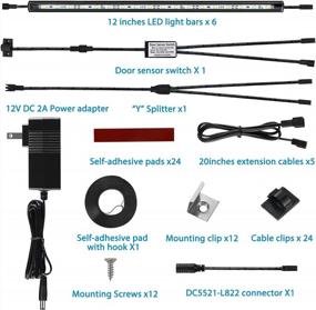 img 2 attached to Litever LED Safe Lighting Kit: Door Control Activated 6Pc 12In Light Bars - Linkable, Extendable Plug-In For Gun Safes, Closets & More | Daylight 5000K