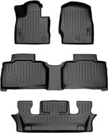 🔥 ultimate protection: smartliner custom floor mats 3 row liner set black for 2020-2023 ford explorer 6 passenger models with 2nd row bucket seat logo