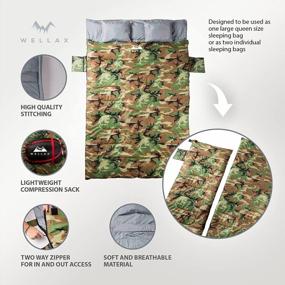 img 3 attached to Maximum Comfort And Protection For Couples With WELLAX Double Sleeping Bag - Ideal For Camping, Backpacking, And Hiking In Any Terrain And Weather