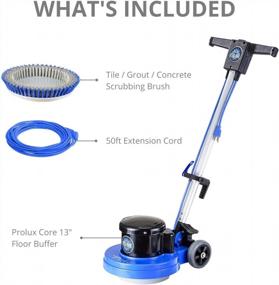 img 1 attached to Prolux Core Heavy Duty Single Pad Commercial Polisher Floor Buffer Machine Tile Scrubber 🧹 (13 Inch - Medium Duty with Hard Brush - Exclusive Edition for Enhanced Floor Cleaning)