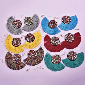 img 2 attached to YAKAMOZ 6Pairs Fringe Earring Jewelry Findings With Earring Backs,Earring Hooks,Stud For DIY Tassel Earring Making Craft Supplies