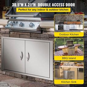 img 3 attached to Upgrade Your BBQ Setup With Mophorn Outdoor Kitchen Access Wall Mount - Stainless Steel, Double Door Design - 30.5" X 21