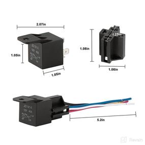 img 3 attached to 🚢 Waterproof 5-Pack Automotive Relay with Harness - 40 Amp 12V DC, 5-Pin SPDT Bosch Style for Automotive Truck Marine Boat Fan