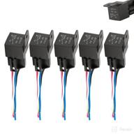 🚢 waterproof 5-pack automotive relay with harness - 40 amp 12v dc, 5-pin spdt bosch style for automotive truck marine boat fan logo