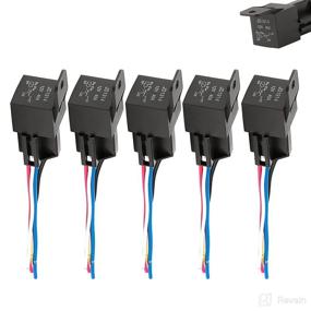 img 4 attached to 🚢 Waterproof 5-Pack Automotive Relay with Harness - 40 Amp 12V DC, 5-Pin SPDT Bosch Style for Automotive Truck Marine Boat Fan