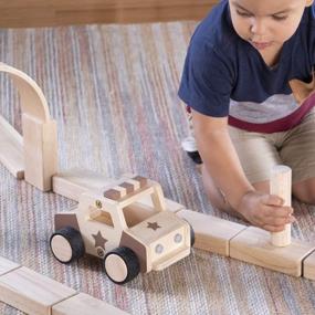 img 3 attached to Guidecraft Wooden Police Car: Vehicle Play Set, Kids Learning And Educational Dramatic Play Toy