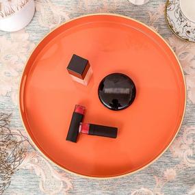 img 3 attached to Добавьте яркости вашему интерьеру с помощью подноса MAONAME 13" круглый оранжевый servings tray