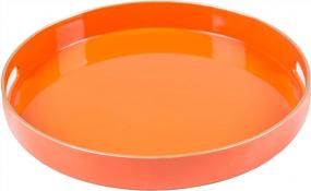 img 4 attached to Добавьте яркости вашему интерьеру с помощью подноса MAONAME 13" круглый оранжевый servings tray